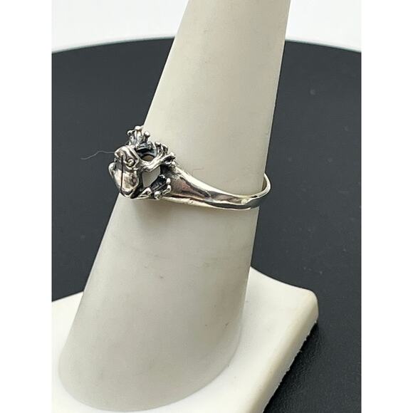 Designer Sterling Silver Tree Frog 925 Maker mark Ring Size 7.75 - Picture 3 of 10